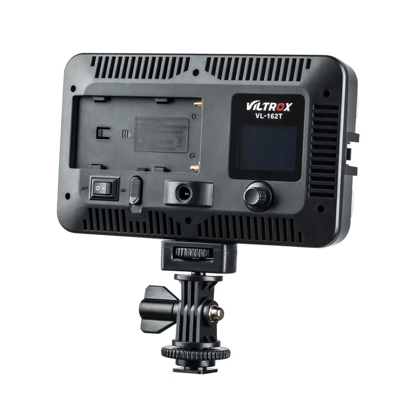 VILTROX فيلتروكس VL-162T ضوء فيديو LED CRI95+، لوحة ضوء كاميرا محمولة قابلة للتعتيم لكاميرا DSLR وكاميرا الفيديو مع بطارية وشاحن، سطوع عالي، 3300K-5600K ثنائي اللون، فلتر أبيض وشاشة LCD - Image 2